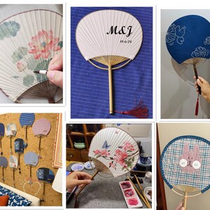 BABEYOND Lace Hand Fan Non-Foldable Vintage Bridal Handheld Fans With Rhinestone And Embroidered For Wedding Decoration Dancing Party (Gold