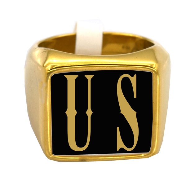 Customized Block Letter Ring Single Initial Number Alphabet Ring