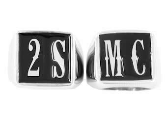 Gedenkletters naam ring monogram ring gepersonaliseerde initialen cadeau