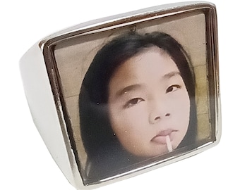 Customized  Picture Ring Memorial Photo Ring  Personalized keepsake gift