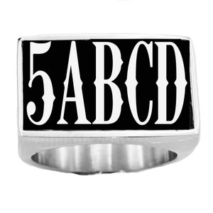 Aangepaste ring met 5 letters monogram naamring gepersonaliseerde initialen cadeau