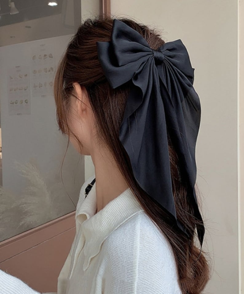 Bow hair clip,long ribbon, women bow,Hair Bow women large image 3