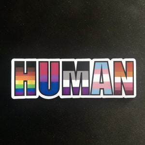 Magnet LGBTQ+ pride HUMAN, bulletin board magnet, fridge magnet, gay pride, queer pride, inclusive magnet