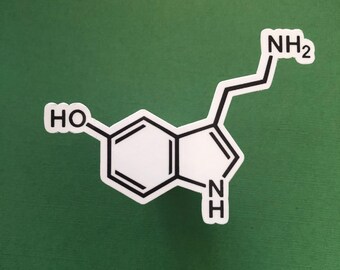 Serotonin sticker science teacher gift, science lover gift, laptop sticker, science stickers, chemistry gift stickers, Valentine’s Day