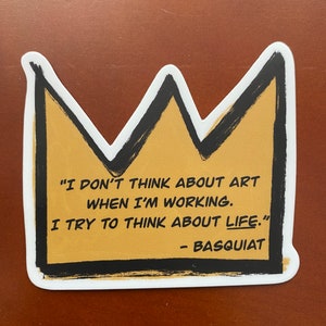 Basquiat crown sticker, vinyl sticker, artist sticker laptop sticker, planner sticker, golden crown sticker