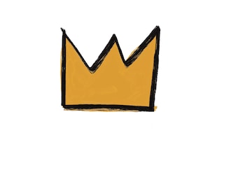 Crown vinyl sticker, Basquiat inspired, artist sticker laptop sticker, planner sticker, golden crown sticker