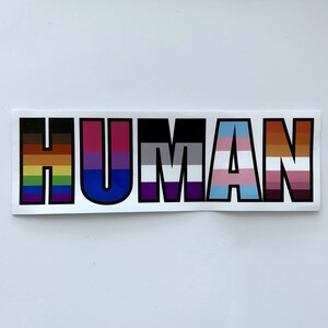 LGBTQ Pride Bumper Sticker HUMAN Vinyl Decal Gay Pride - Etsy