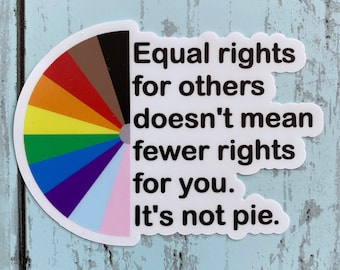 Equality sticker, LGBTQ+ pride sticker, equality for all, vinyl decal stickers, gay pride, queer pride, inclusive stickers, Pride Month