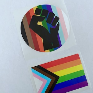 LGBTQ+ inclusive pride flag sticker, gay pride, trans pride, queer pride, inclusive stickers, laptop decal