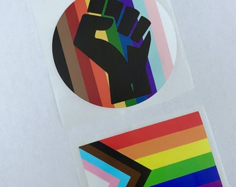 LGBTQ+ inclusive pride flag sticker, gay pride, trans pride, queer pride, inclusive stickers, laptop decal