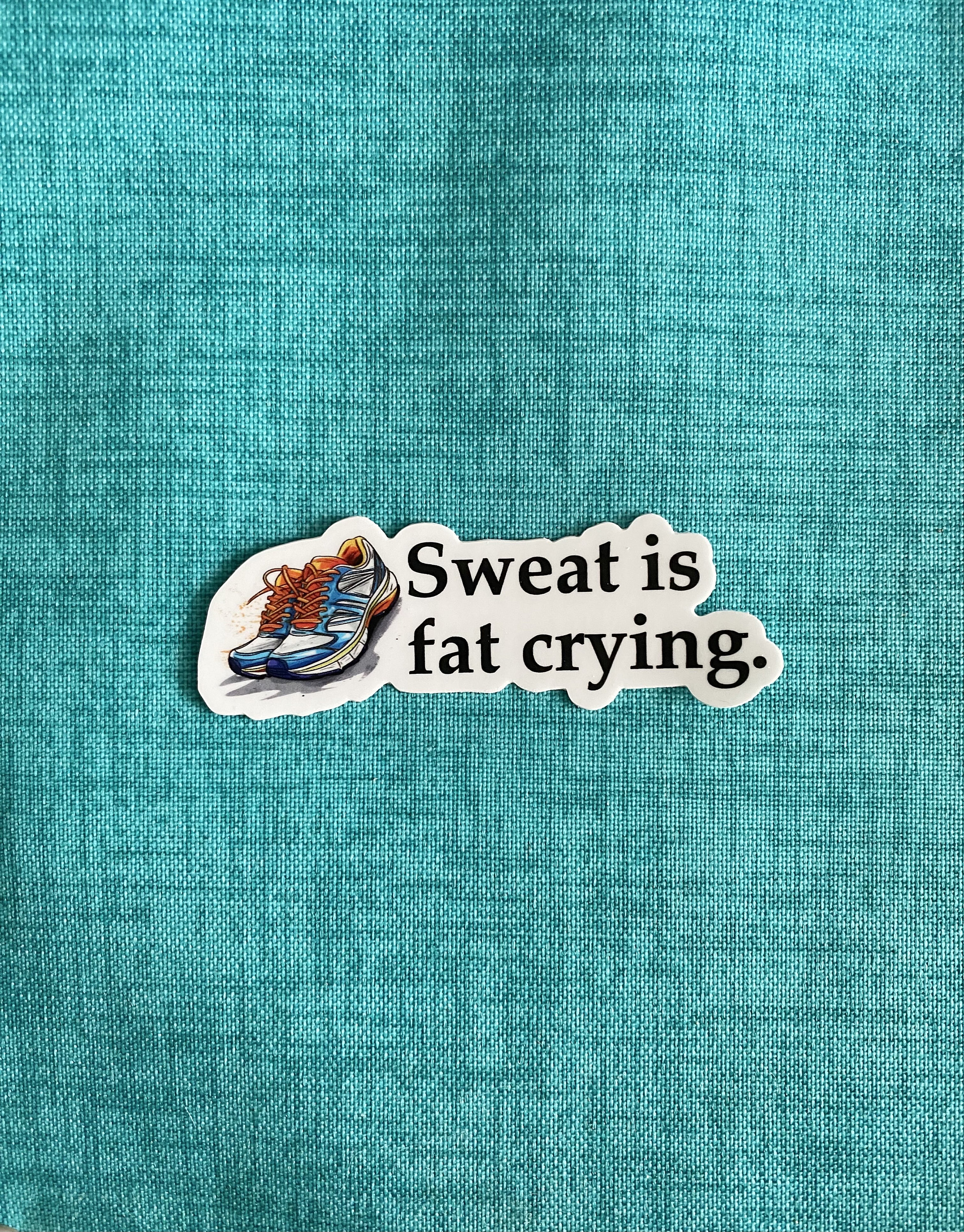 Sweat Cartoon Sticker Sweat is Fat Crying Sticker, Runner Gift, Running Sticker, Laptop ...