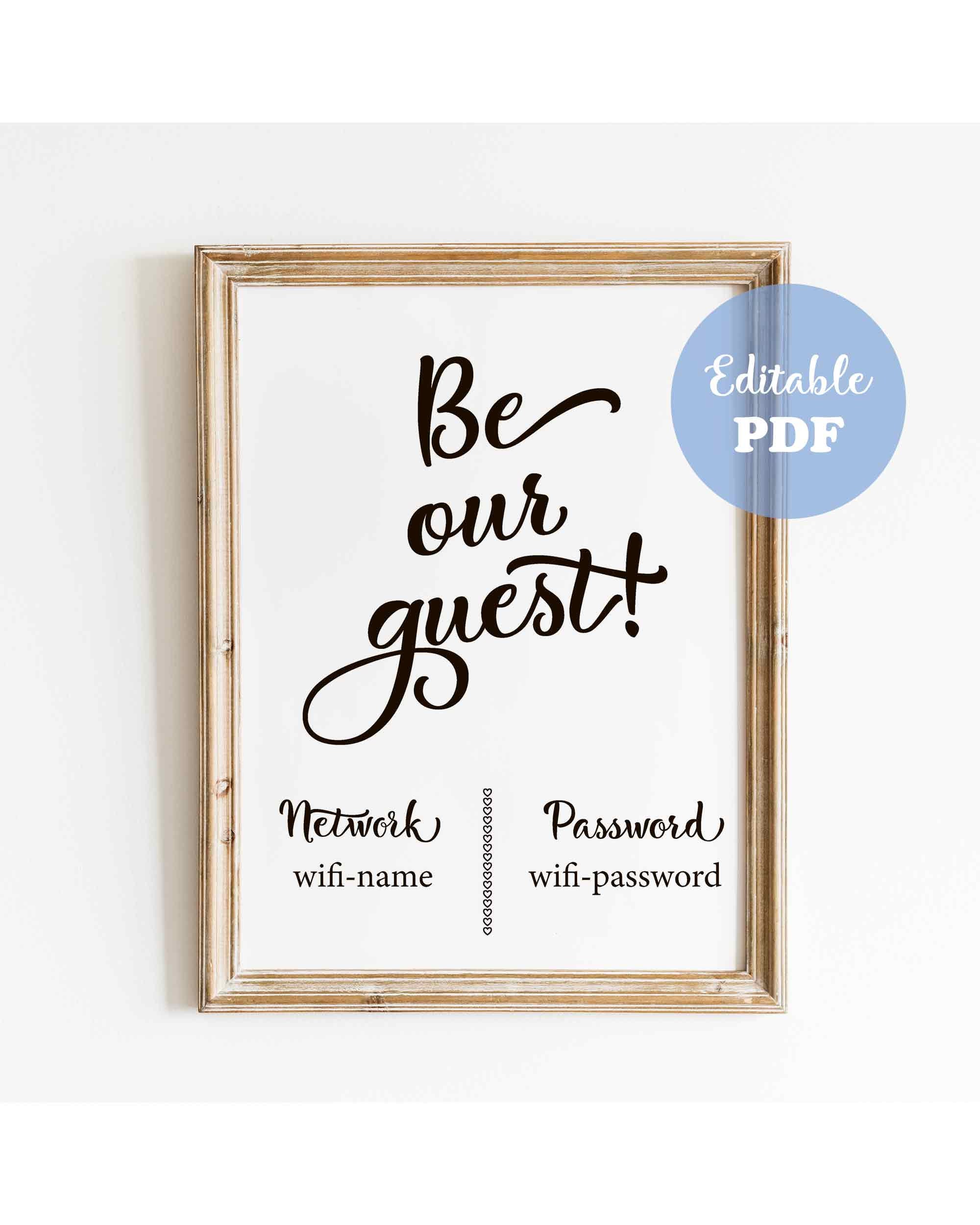 Be Our Guest Wifi Password Sign Internet Password Wifi Quote Etsy