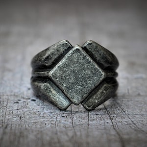 ROGUE KNIGHT ring recycled raw steel men ring