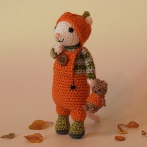 Crochet Mouse Pattern Pip the Autumn/Halloween Mouse, amigurumi mouse pattern, knitted pumpkin mouse pattern, mouse crochet pattern image 9