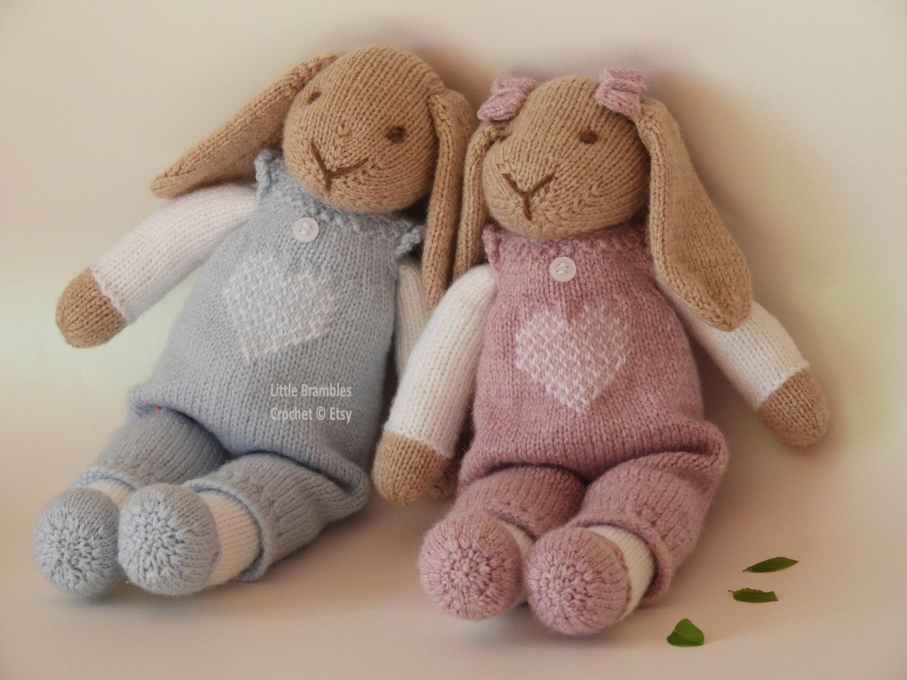 Knitted Rabbit Pattern Bramble and Daisy Rabbit Knitting | Etsy