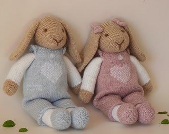 Knitted Rabbit Pattern - Bramble and Daisy, Rabbit Knitting Pattern, Bunny Knitting Pattern, knitted Bunny Pattern, Rabbit Pattern