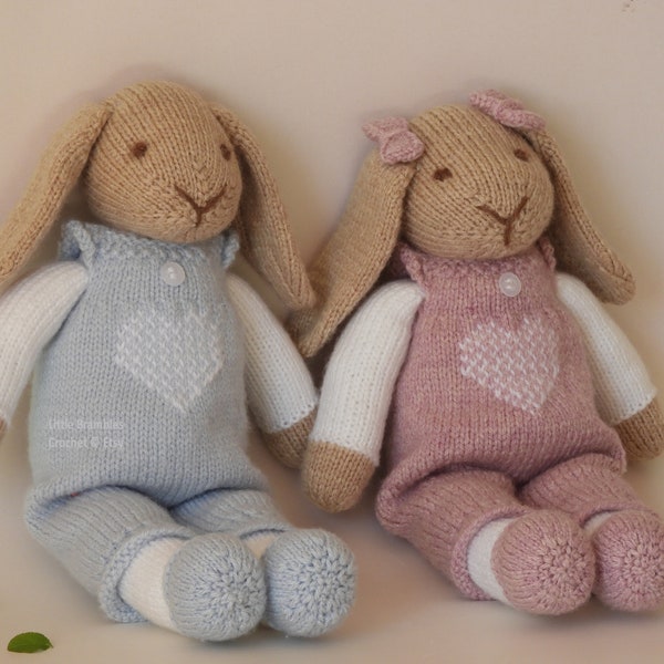 Knitted Rabbit Pattern - Bramble and Daisy, Rabbit Knitting Pattern, Bunny Knitting Pattern, knitted Bunny Pattern, Rabbit Pattern