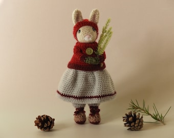 Crochet Rabbit Pattern - Willow the Winter Rabbit, amigurumi rabbit pattern, knitted rabbit pattern, rabbit crochet pattern