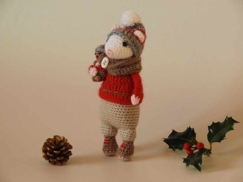 Crochet Mouse Pattern Pip the Winter Mouse and Teddy, amigurumi mouse pattern, knitted mouse pattern, mouse crochet pattern image 10