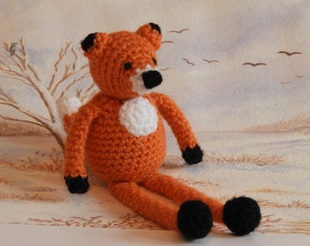 Crochet Fox Pattern with Mushroom