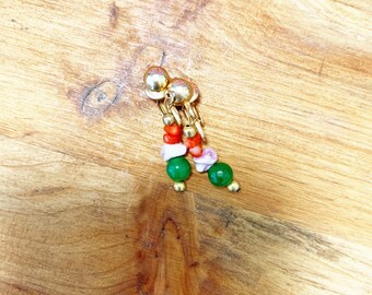 GORGEOUS Vintage Bead & Shell Earrings