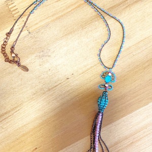 GORGEOUS Vintage Anthropologie Beaded Lariat Boho Necklace image 1