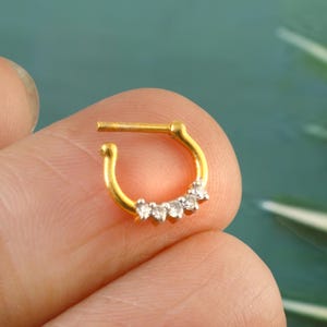 Bague clicker/anneau de cartilage en or massif 18 carats/anneau de cartilage/hélice/tragus/conque/nez/anneau segment d'or 18 carats