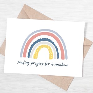 Tarjeta imprimible "Pensando en ti" {Tarjeta de infertilidad, Tarjeta de pérdida, Arco iris después de la tormenta, Tarjeta arco iris, Regalo de pérdida, Regalo de IIU, Regalo de FIV}