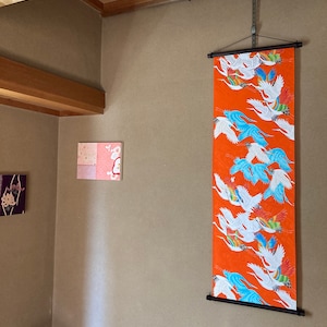 アンティーク着物を使った　タペストリー　拾七