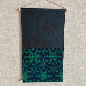 アンティーク着物を使った　ミニタペストリー　葉書き掛け【縦型＆横型】　壱