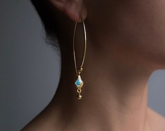 Enamel silver earrings with gilding Delicate flower Cloisonne enamel Floral enamel earrings Handmade earrings Art jewelry Autor's work
