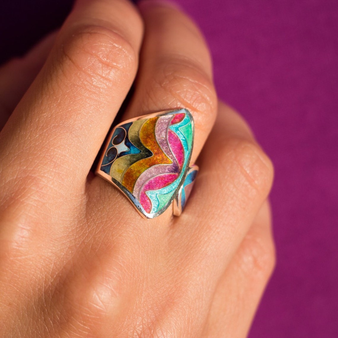 Enamel Silver Earrings. Sterling Silver Earrings. Cloisonne Etsy