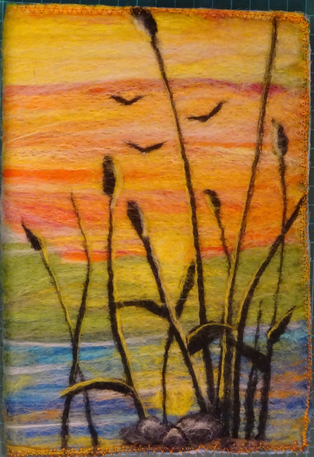 PDF Pattern File For A5 Book Cover Needle Felted Sunset Etsy