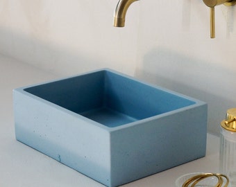 blue concrete sink