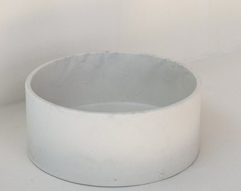 Gray and white marbled concrete hand basin