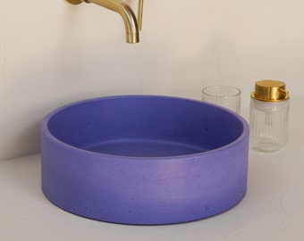 Purple concrete sink