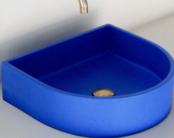 ultramarine blue concrete sink