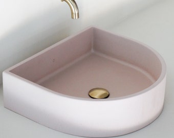 pink concrete sink