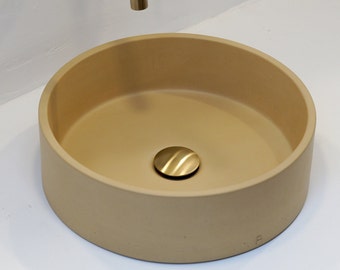 Beige concrete sink