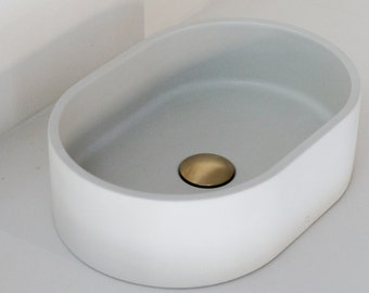 Oval concrete sink