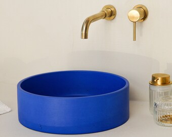 Blue concrete sink