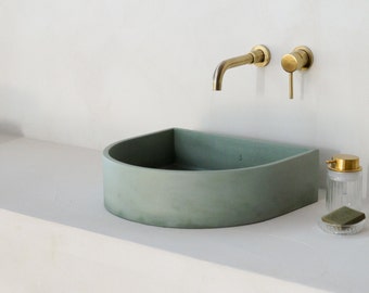 green concrete sink