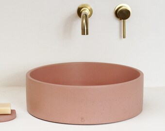 pink concrete sink