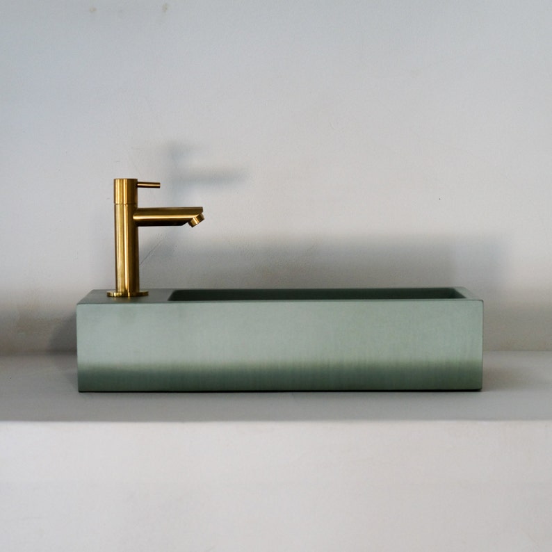 Green concrete sink green hand wash basin green sink image 3