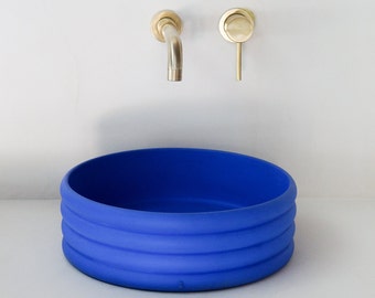 Blue concrete sink