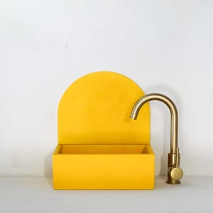 Concrete washbasin Sunflower yellow "32.5 x 25 cm"