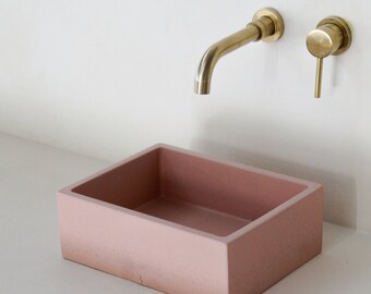 Pink concrete sink