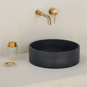 Concrete sink Charcoal Black N24 &quot;36.9 x 11.3 cm&quot;