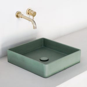 jade green concrete washbasin N14 "40 x 40 cm"