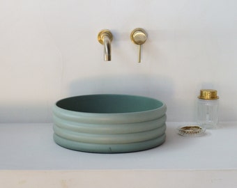 green concrete sink